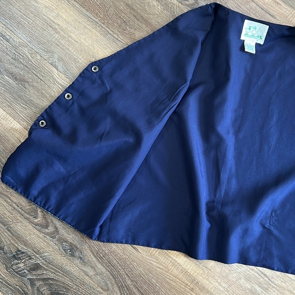 The Quacker Factory sequin snowman Christmas vest Large Navy - Picture 9 of 11